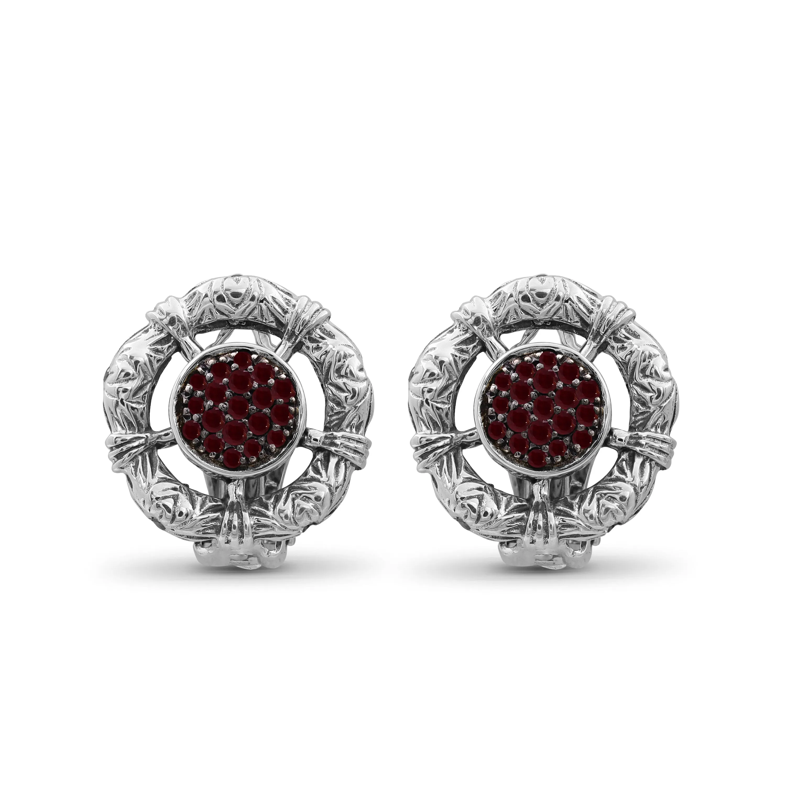 Kyoto Ruby Earring in Sterling Silver
