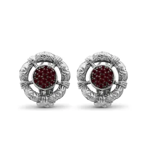 Kyoto Ruby Earring in Sterling Silver