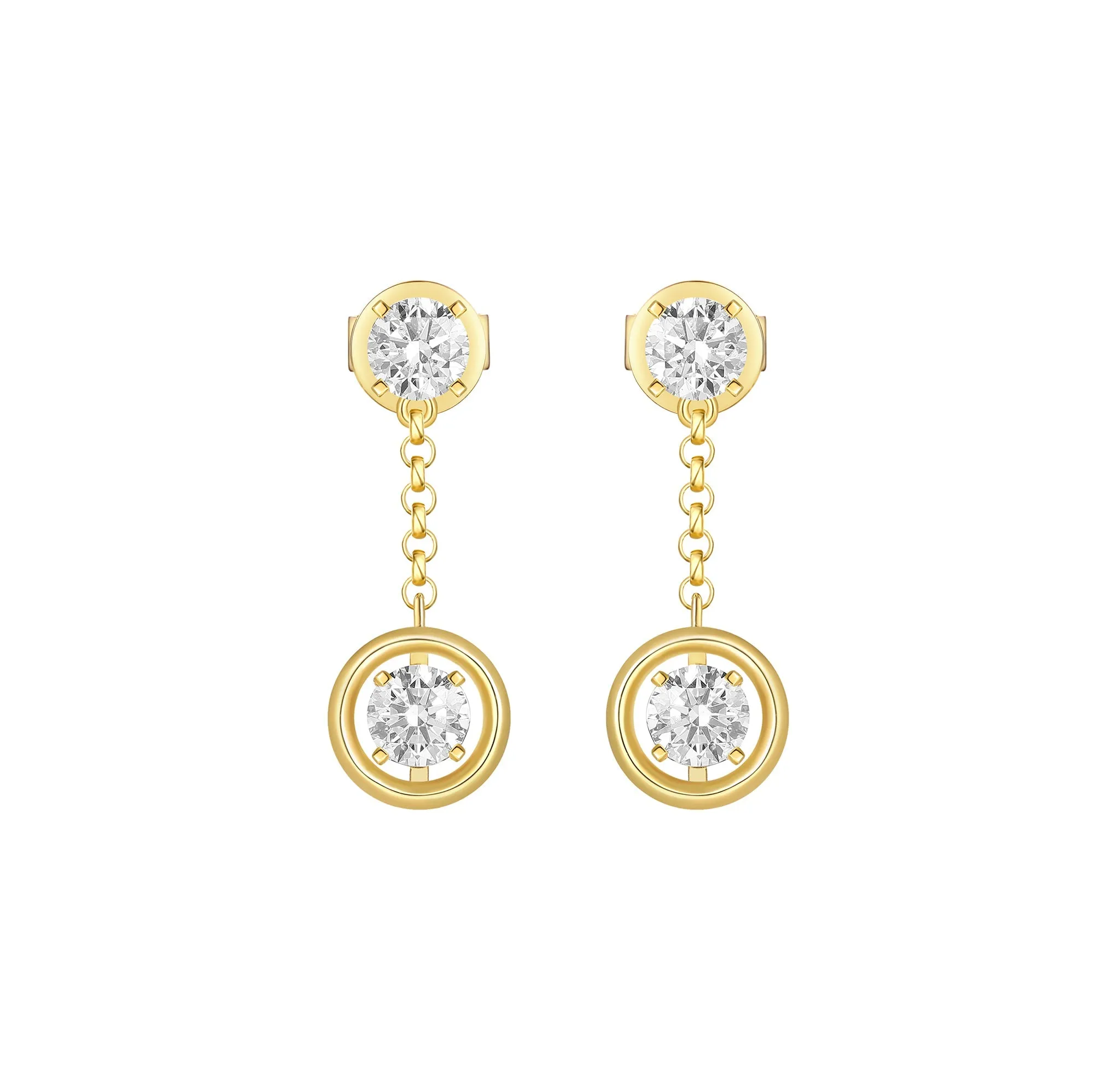 Lab Grown 0.95ctw Drop Diamond Frame Earrings E-02866WHT