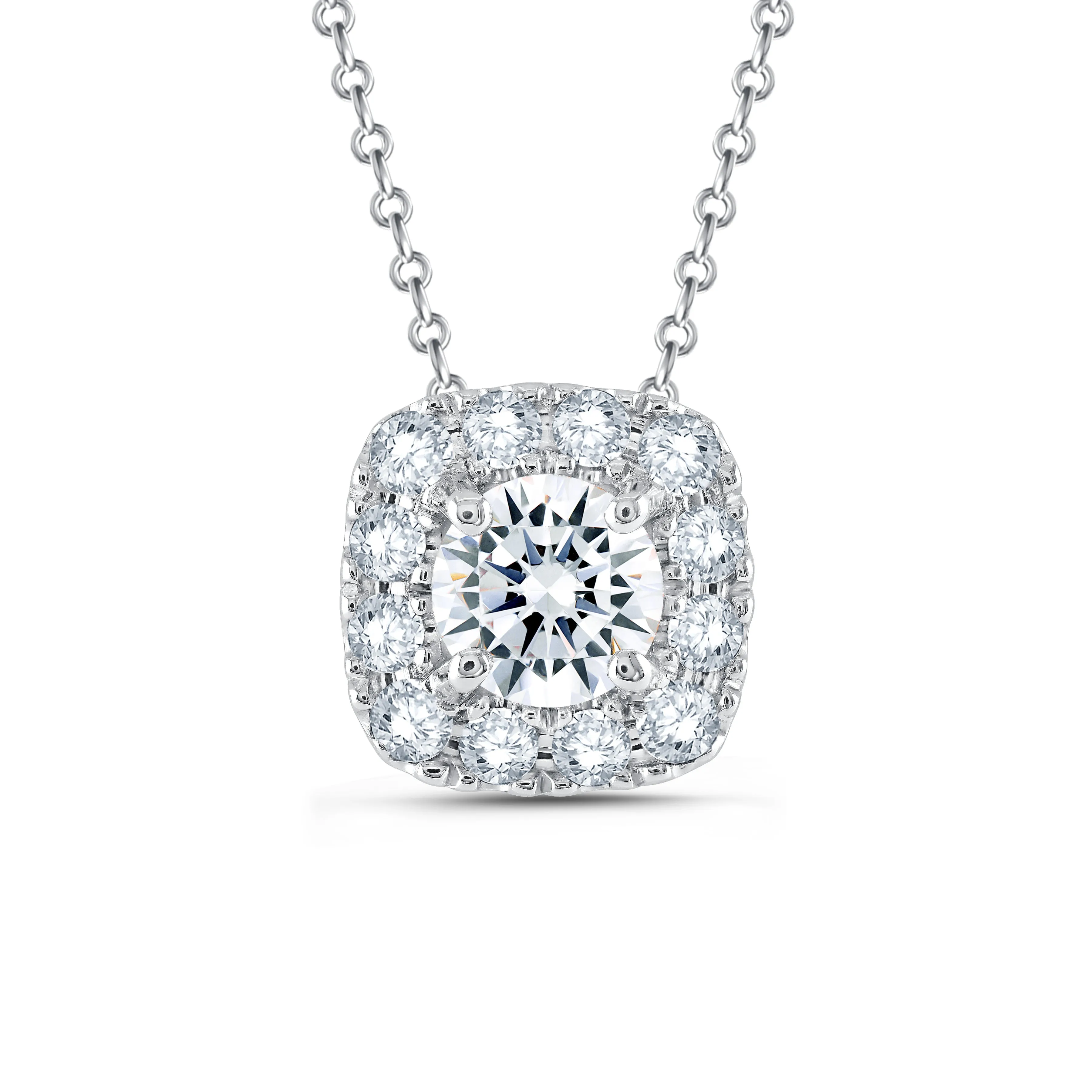 Lab Grown Diamond 1/2 Carat Halo Pendant