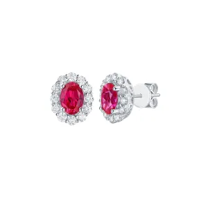 Lab Grown Diamond 2.82ctw Halo Stud Earrings <br> E-01919RUW