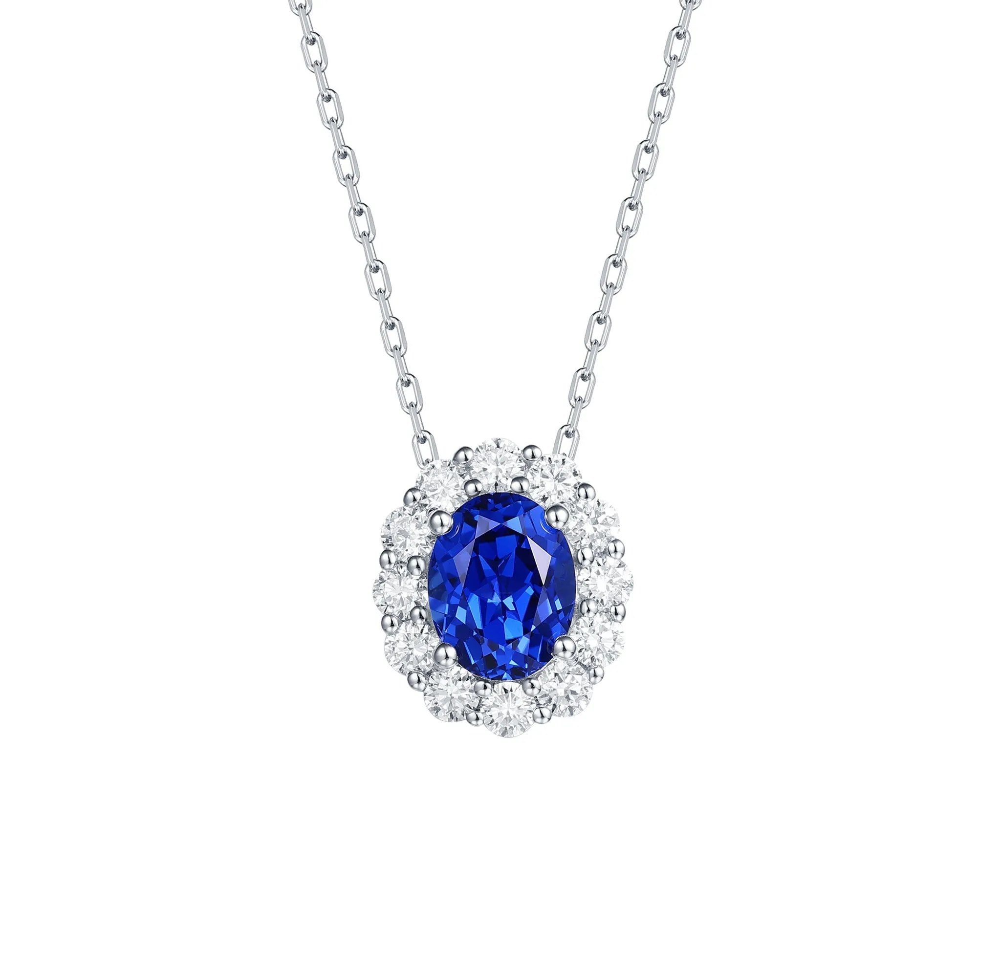 Lab Grown Diamond 3.39ctw Halo Pendant <br> P-01916BSA