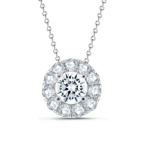 Lab Grown Diamond 3/4 Carat Halo Pendant