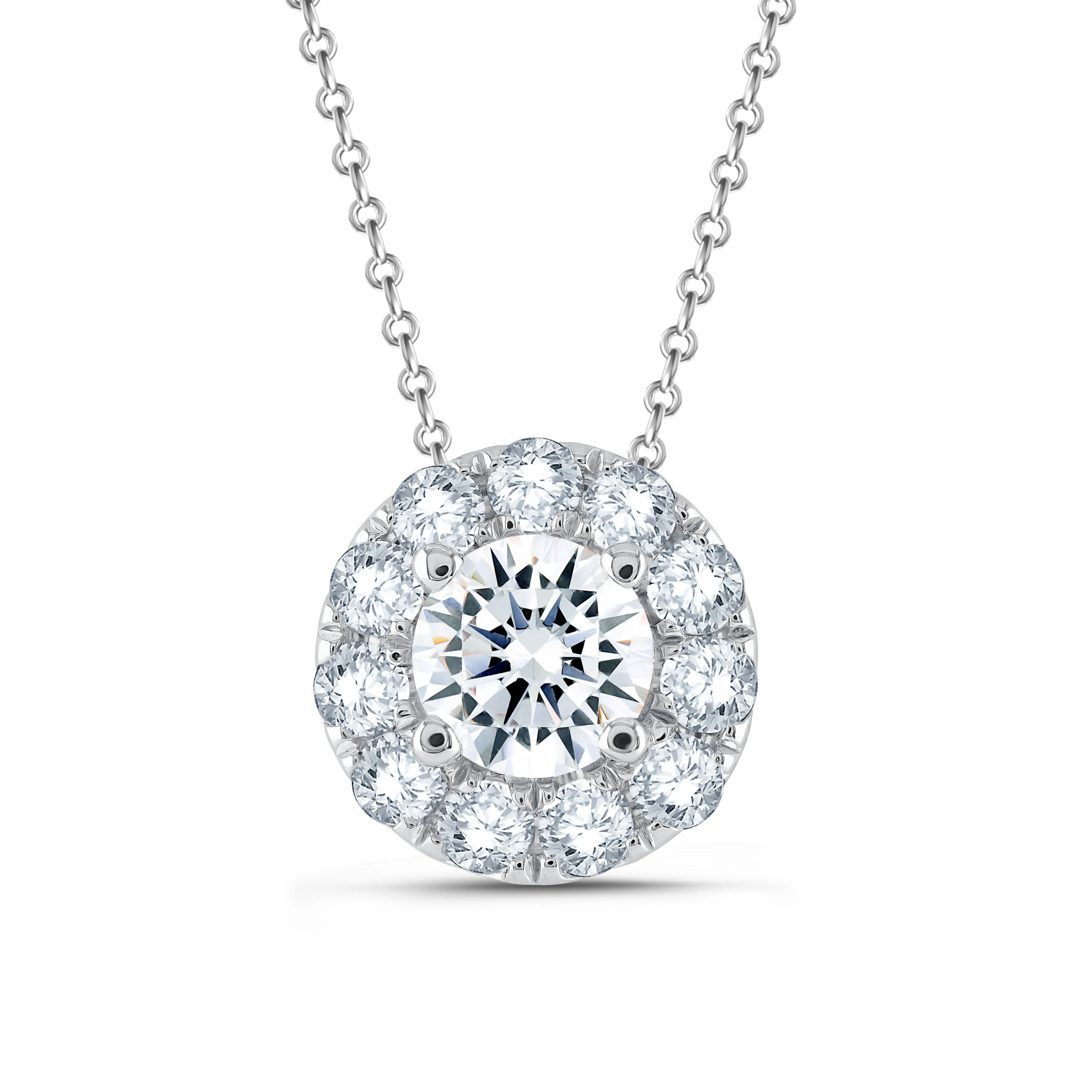 Lab Grown Diamond 3/4 Carat Halo Pendant