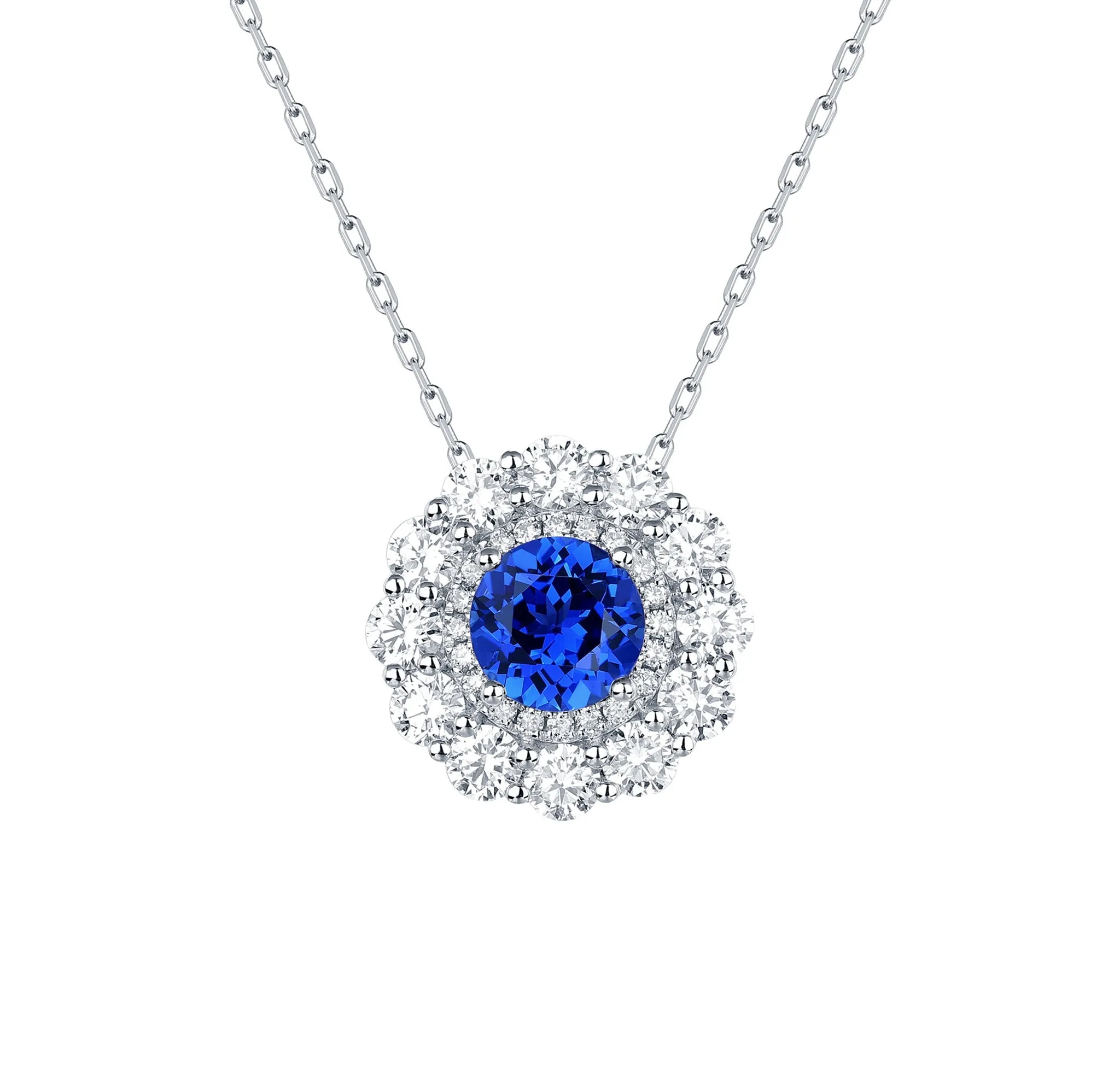 Lab Grown Diamond 3.97ctw Halo Pendant <br> P-01912BSA