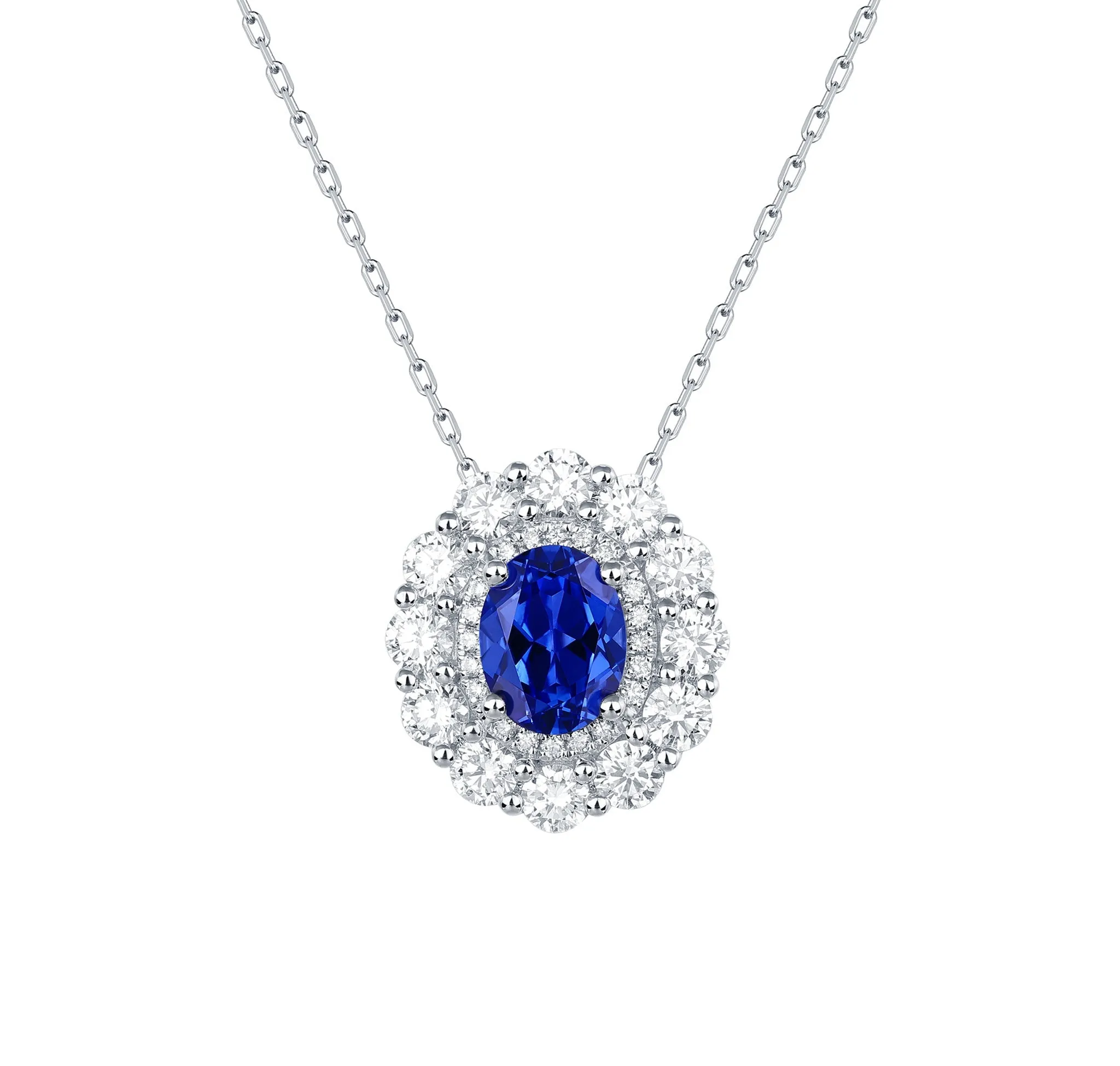 Lab Grown Diamond 4.31ctw Halo Pendant <br> P-01908BSA
