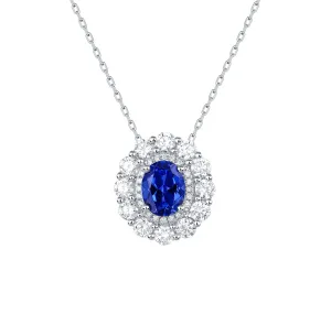 Lab Grown Diamond 4.31ctw Halo Pendant <br> P-01908BSA