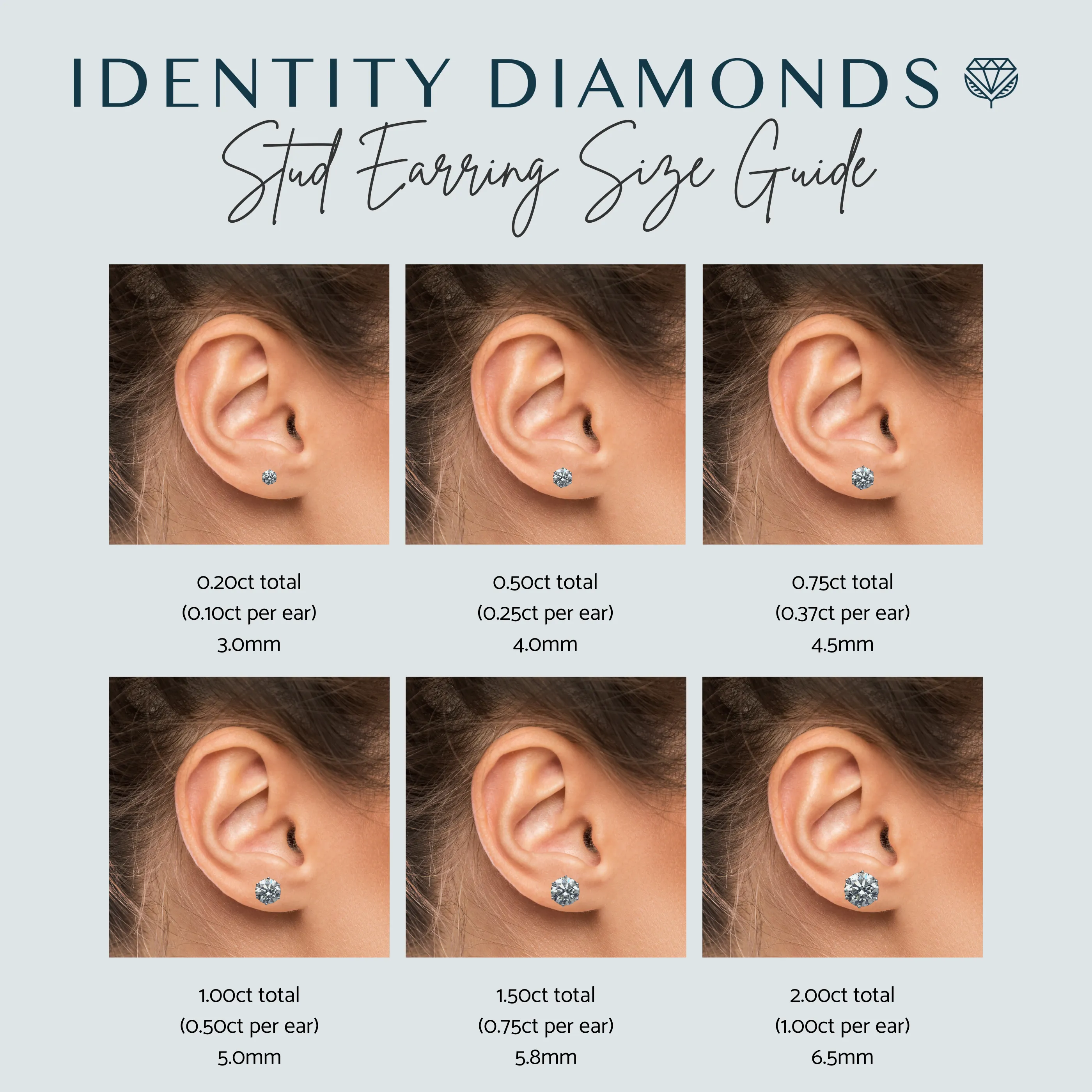 Lab-Grown Diamond Stud Earrings - 3 Prongs