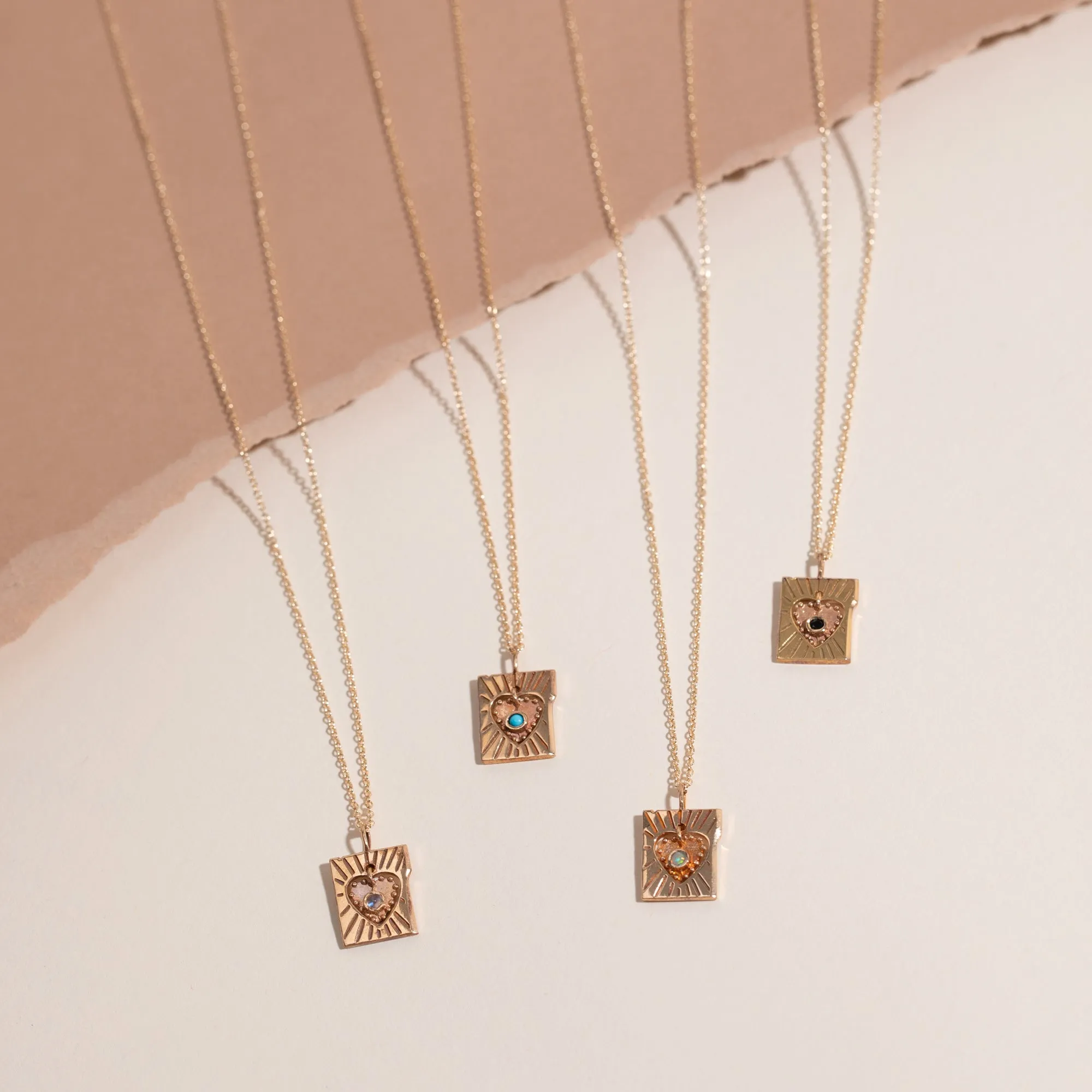 Lace Heart Necklace in Turquoise