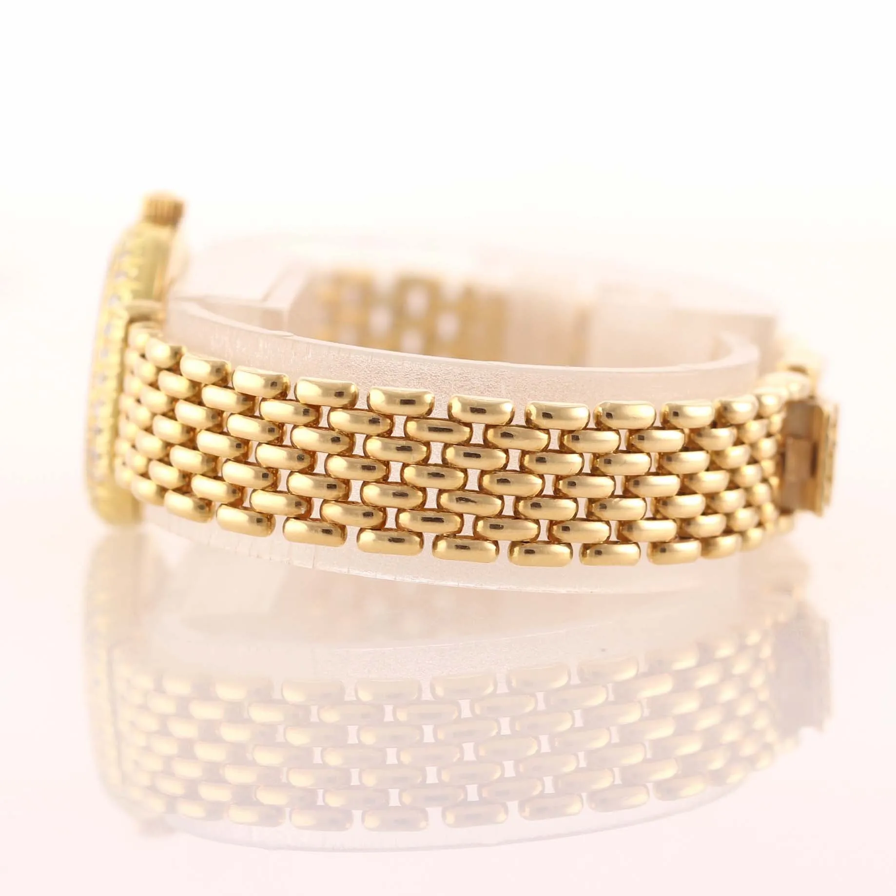 Ladies Baume & Mercier 18k Yellow Gold 20mm Diamond 16682 9 Quartz Dress Watch