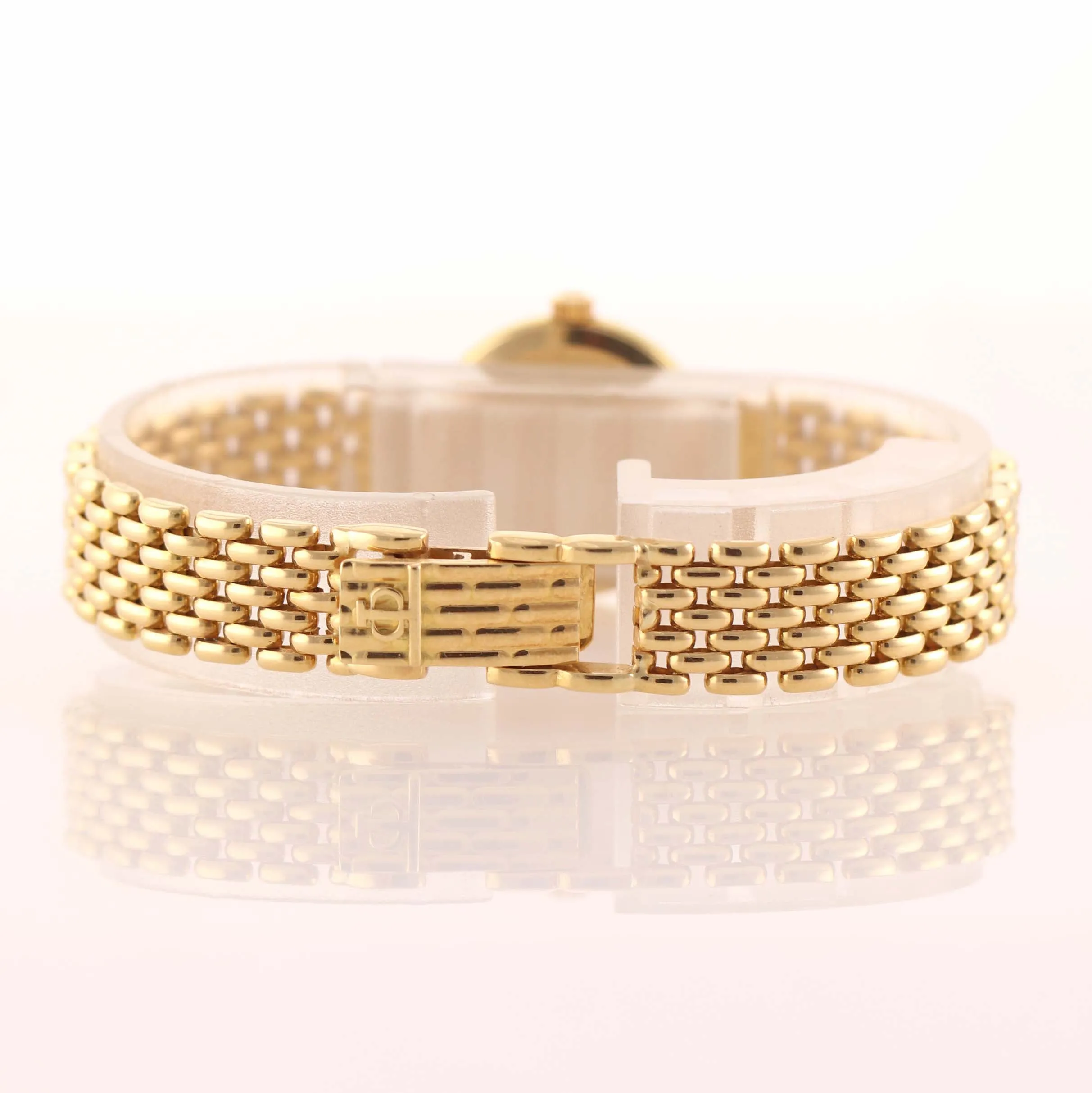 Ladies Baume & Mercier 18k Yellow Gold 20mm Diamond 16682 9 Quartz Dress Watch