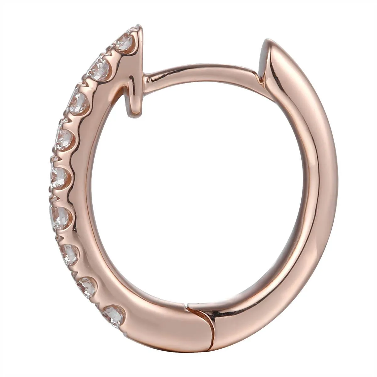 Ladies Diamond Hoop Huggie Earrings 0.38ctw
