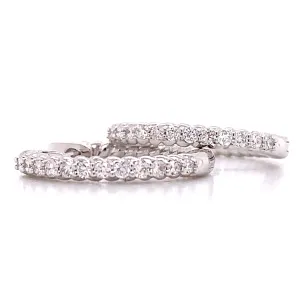 Ladies Diamond Hoop Huguie Earrings 0.25ct tw