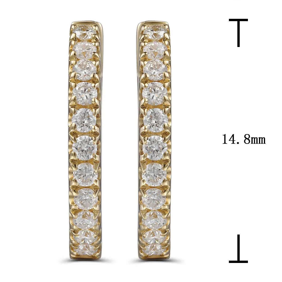 Ladies Diamond Hoop Huguie Earrings 0.29ctw