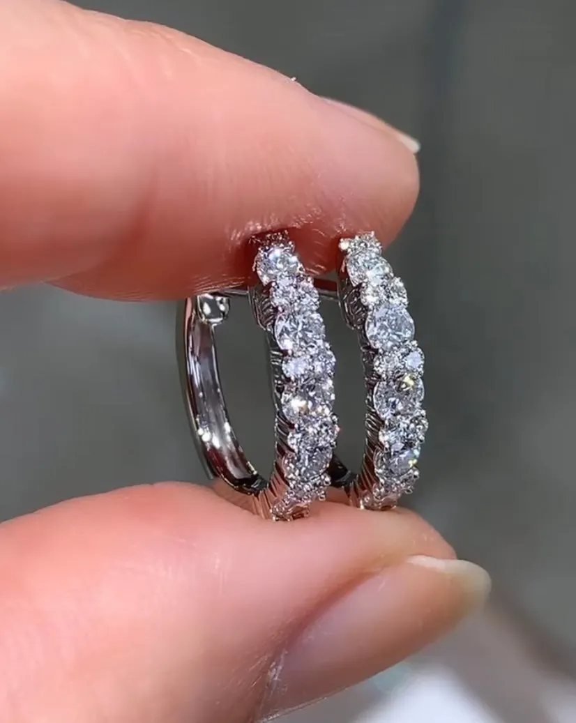 Ladies Diamond Huguie Earrings 0.89ctw