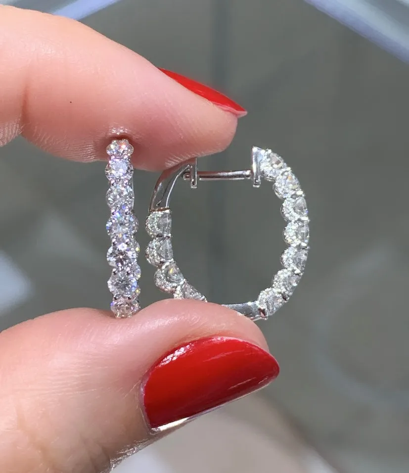 Ladies Diamond Huguie Earrings 2.09ctw