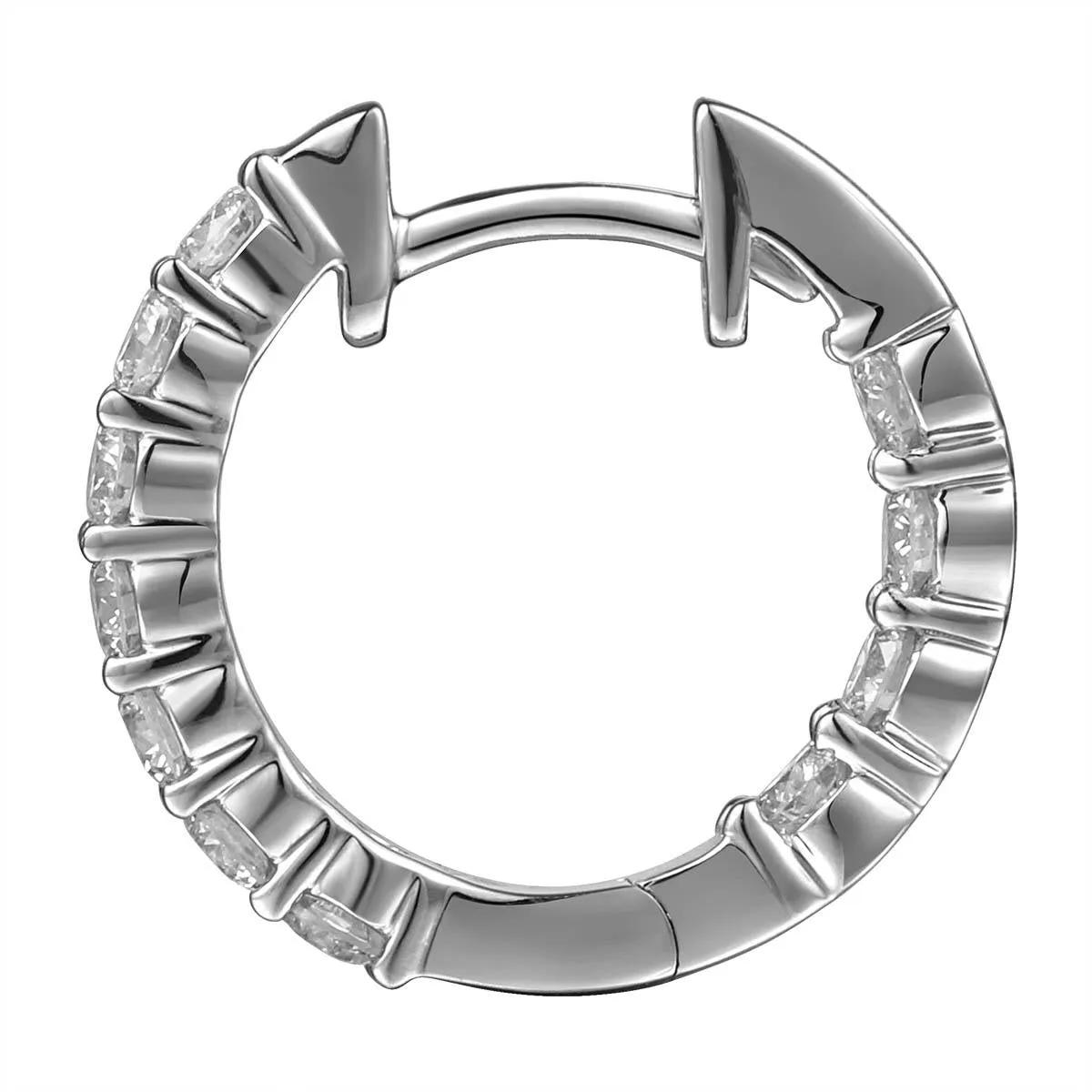 Ladies Inside-out Diamond Huggie Earrings 0.81ct tw