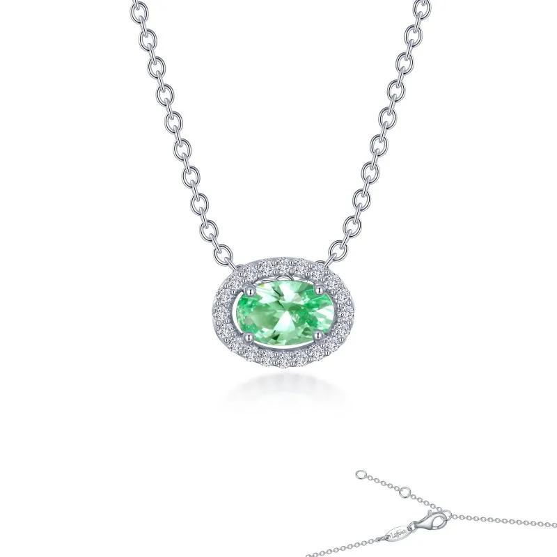 Lafonn Fancy Lab-Grown Sapphire Halo Necklace