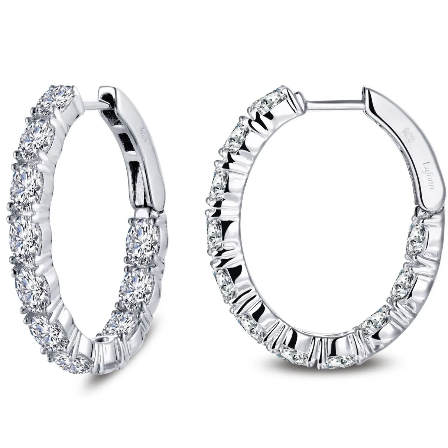 Lafonn Simulated Diamond Round Cut Hoop Earrings