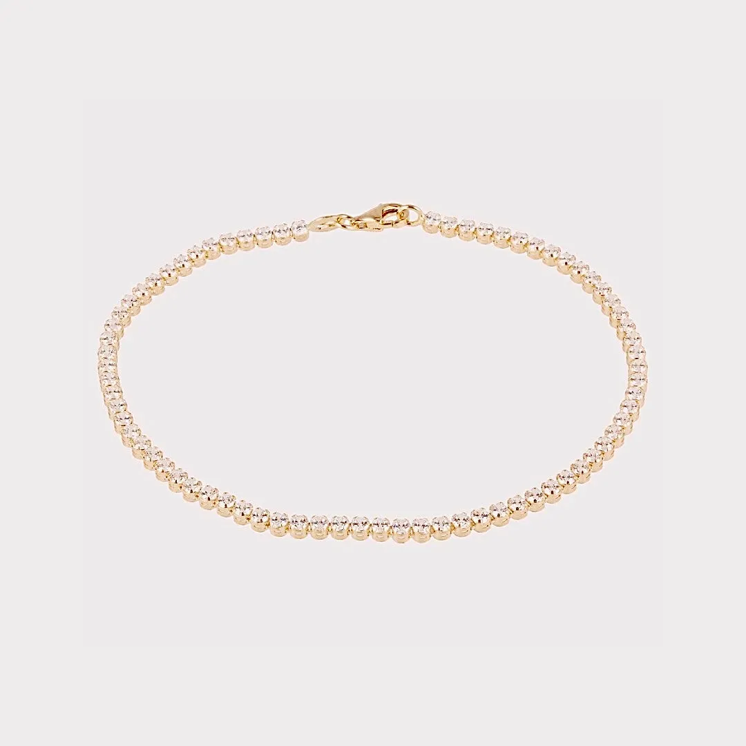 Lala Gold Tennis Bracelet (w/ White CZ Diamonds)