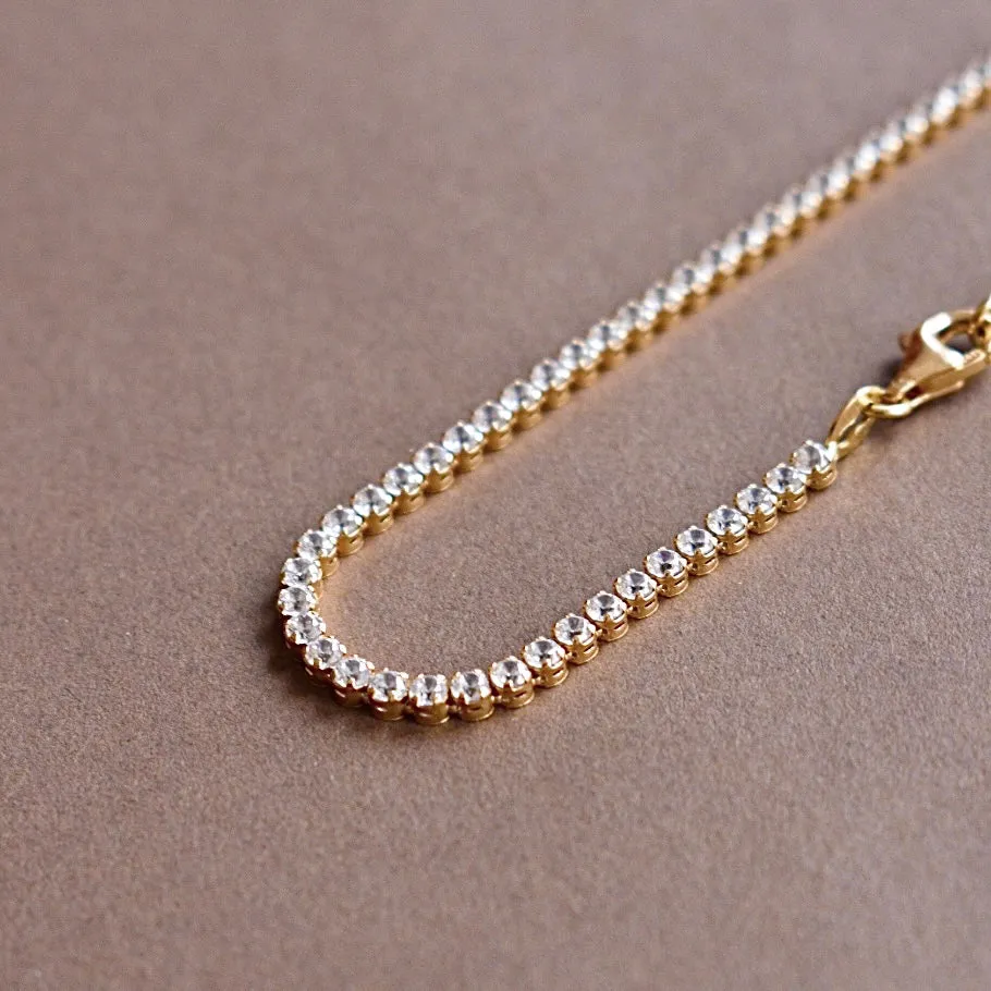 Lala Gold Tennis Bracelet (w/ White CZ Diamonds)