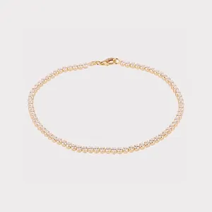 Lala Gold Tennis Bracelet (w/ White CZ Diamonds)