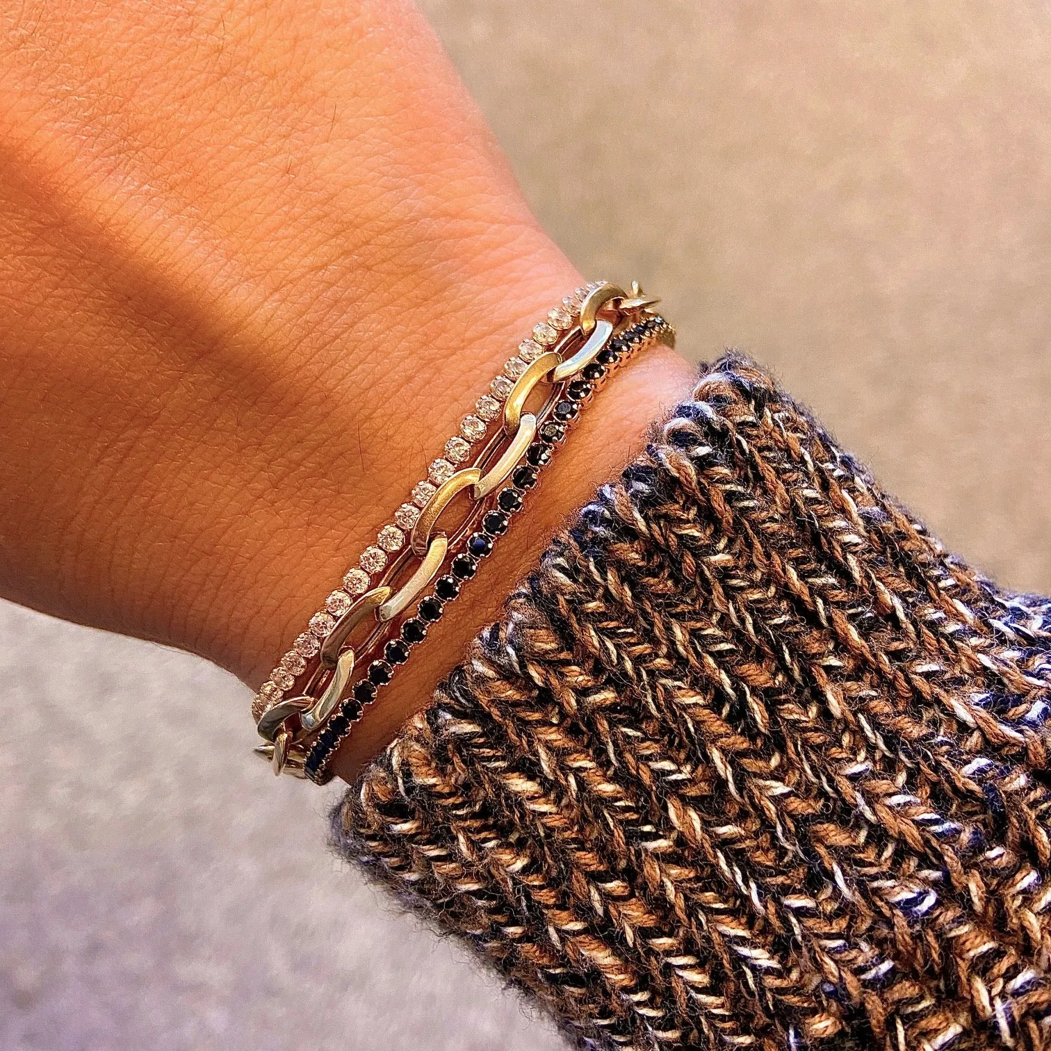 Lala Gold Tennis Bracelet (w/ White CZ Diamonds)