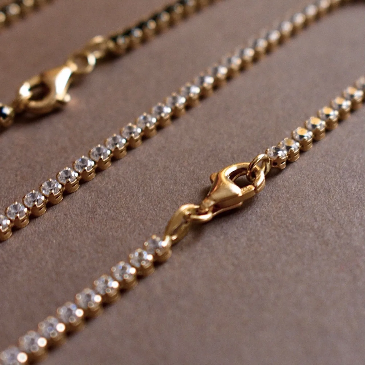 Lala Gold Tennis Bracelet (w/ White CZ Diamonds)