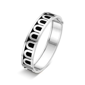 L'Arc de DAVIDOR Bangle GM, 18k White Gold with Lacquered Ceramic
