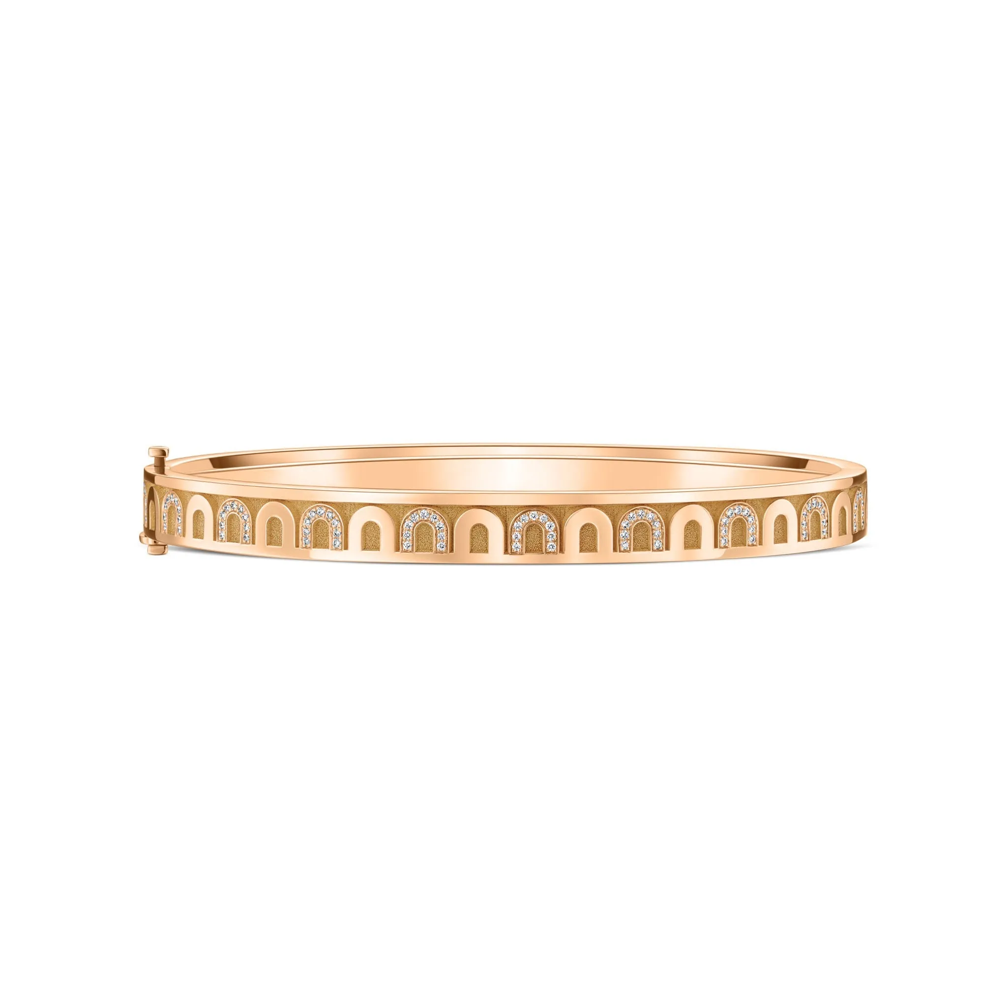 L'Arc de DAVIDOR Bangle PM, 18k Rose Gold with Satin Finish and Colonnato Diamonds