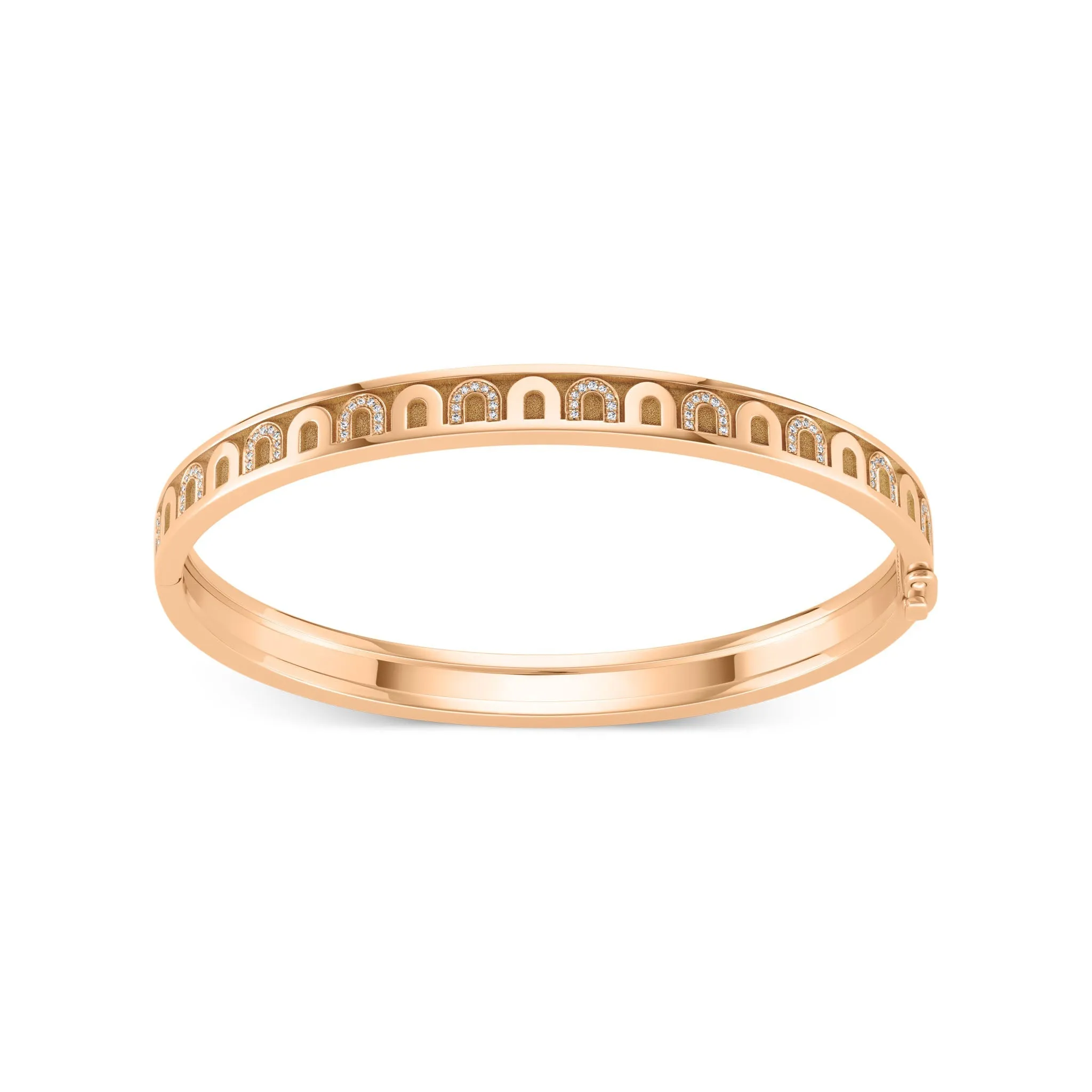 L'Arc de DAVIDOR Bangle PM, 18k Rose Gold with Satin Finish and Colonnato Diamonds