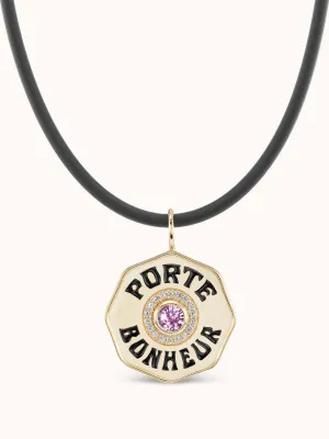 Large PB Pink Sapphire Cord Necklace