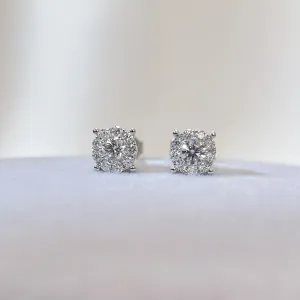 Like Carat 1/2 carat round diamond earring with 18K white solid gold