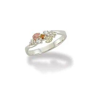 Lil Smokey Quartz - Sterling Silver Black Hills Gold Ring