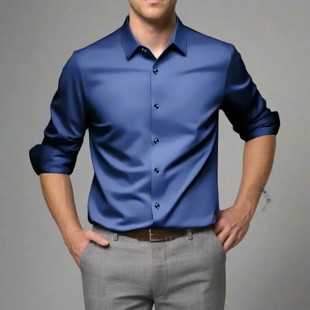 Long Sleeve Wrinkle-Resistant Elastic Breathable Business Shirt