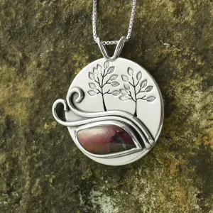 Longido Ruby Windy Tree Couple Wonderland Pendant