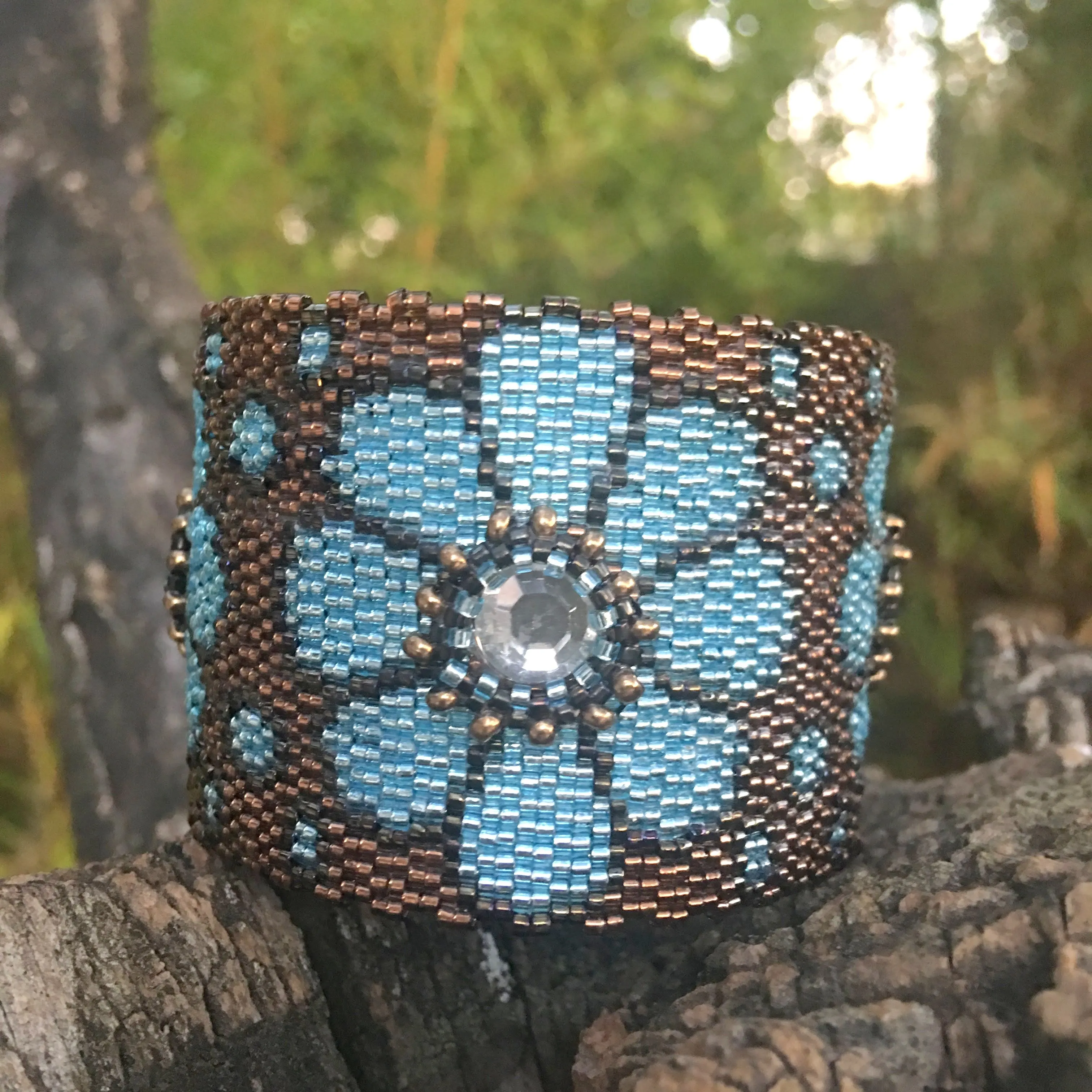 Loom Pattern - Bracelet FLEURS CIEL