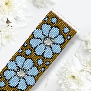 Loom Pattern - Bracelet FLEURS CIEL