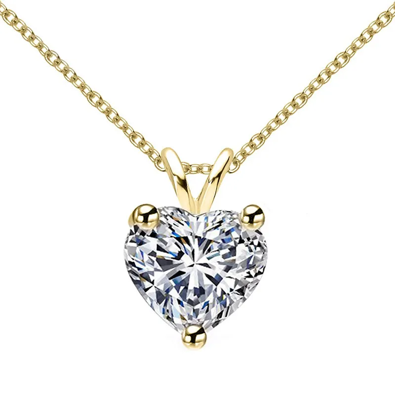 Love Heart Shaped Moissanite Pendant Necklace