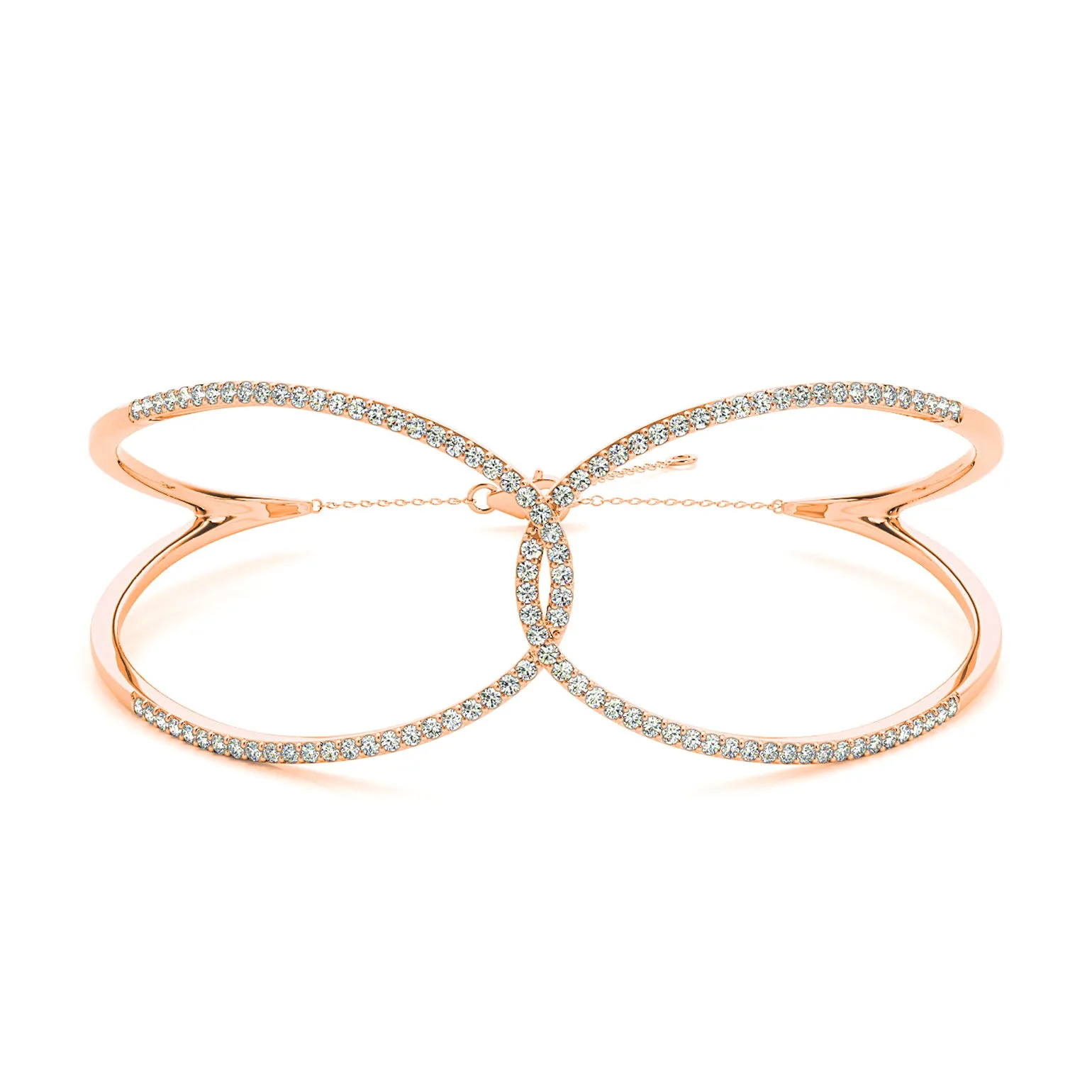Love Knot 0.65 ctw Diamond Bangle Bracelet Pave Set