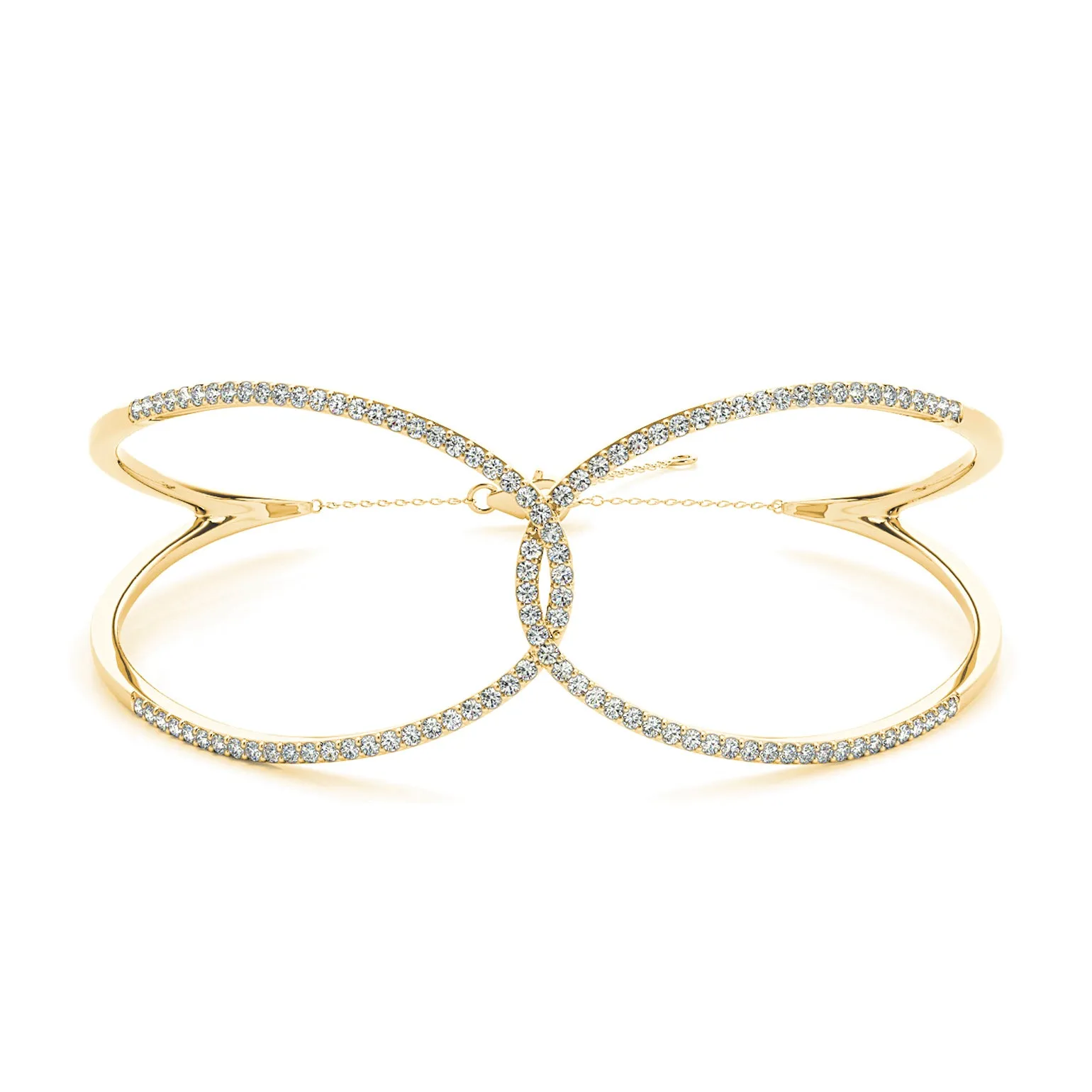 Love Knot 0.65 ctw Diamond Bangle Bracelet Pave Set