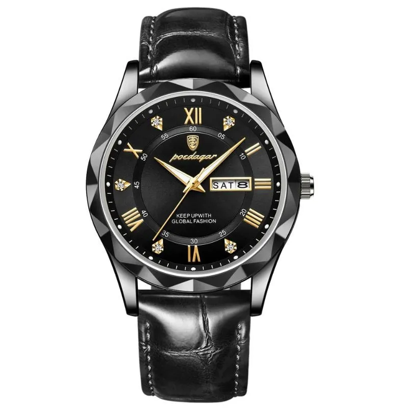 LUXURIOUS LEATHER STRAP QUARTZ WATCH | Elegance Meets Precision