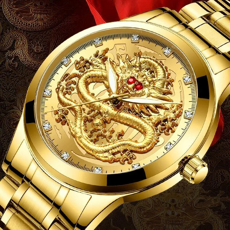 LUXURY GOLDEN DRAGON WATCH