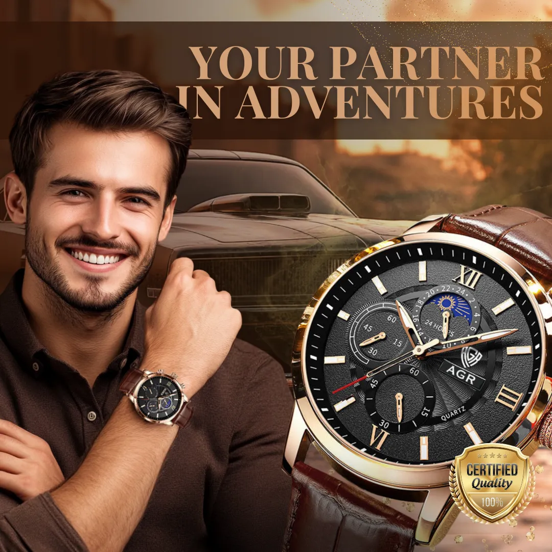 LUXURY LEATHER QUARTZ WATCH | Timeless Elegance Redefined