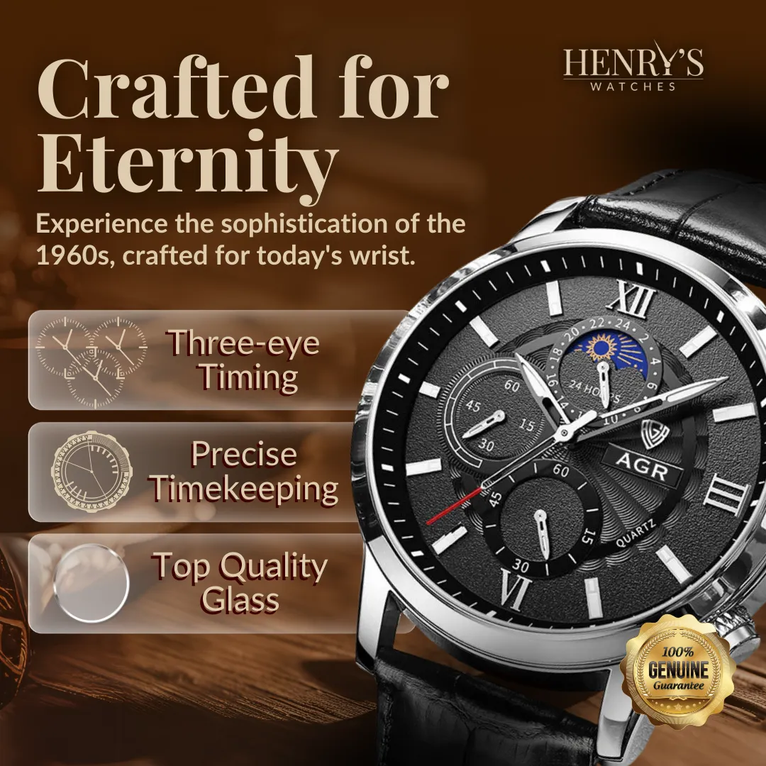 LUXURY LEATHER QUARTZ WATCH | Timeless Elegance Redefined