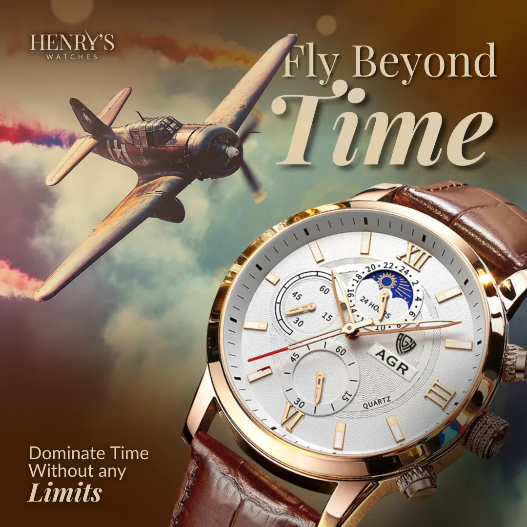LUXURY LEATHER QUARTZ WATCH | Timeless Elegance Redefined