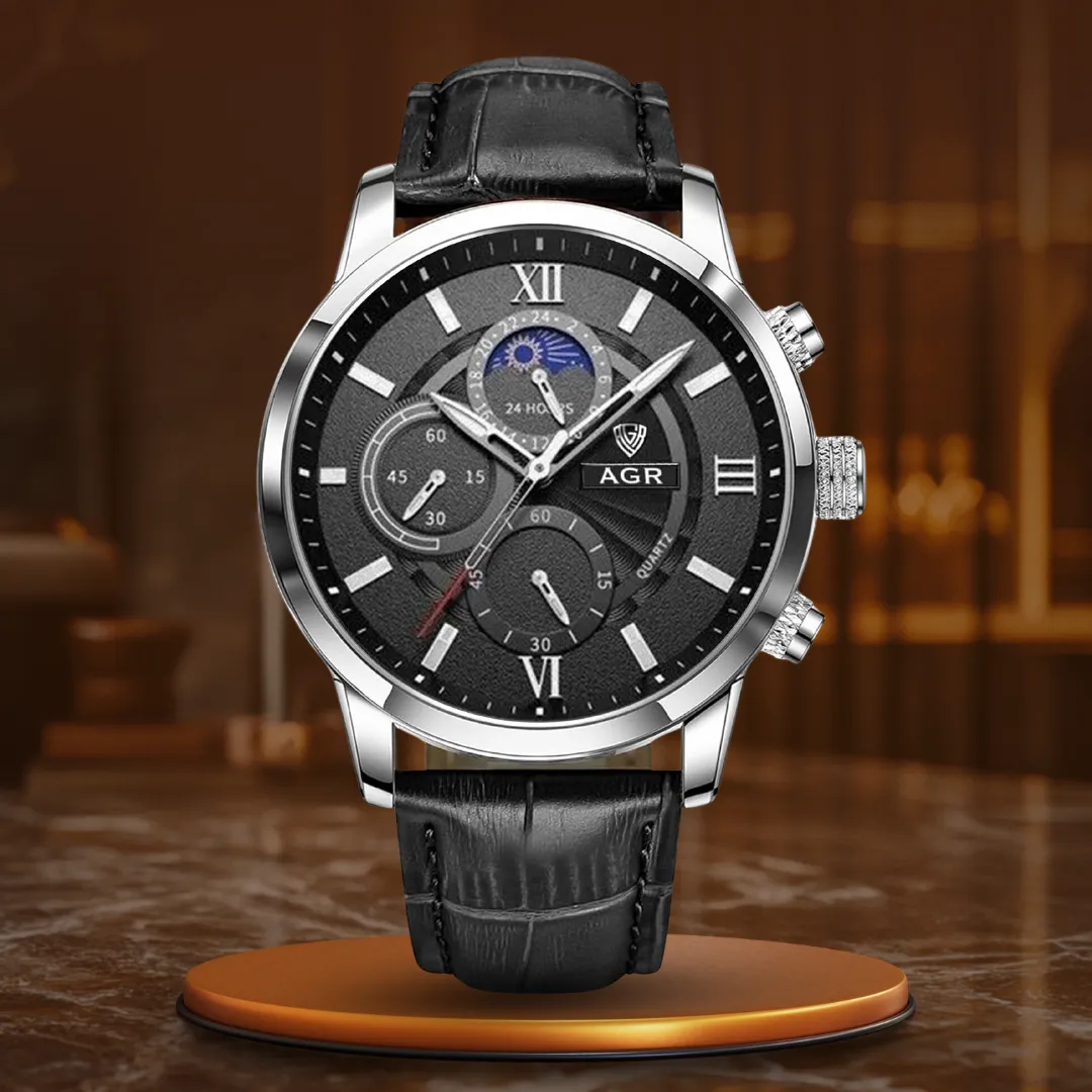 LUXURY LEATHER QUARTZ WATCH | Timeless Elegance Redefined