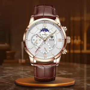 LUXURY LEATHER QUARTZ WATCH | Timeless Elegance Redefined
