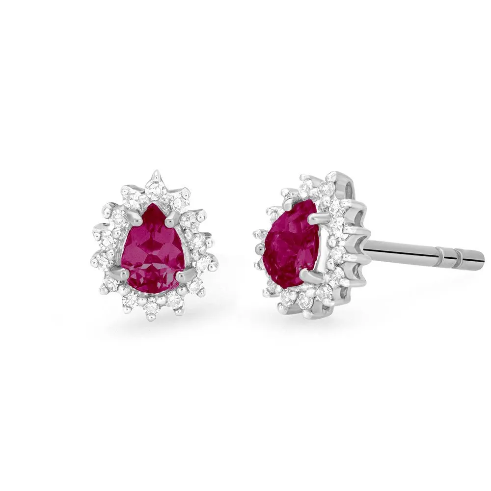 Marie Ruby and Diamond Earrings