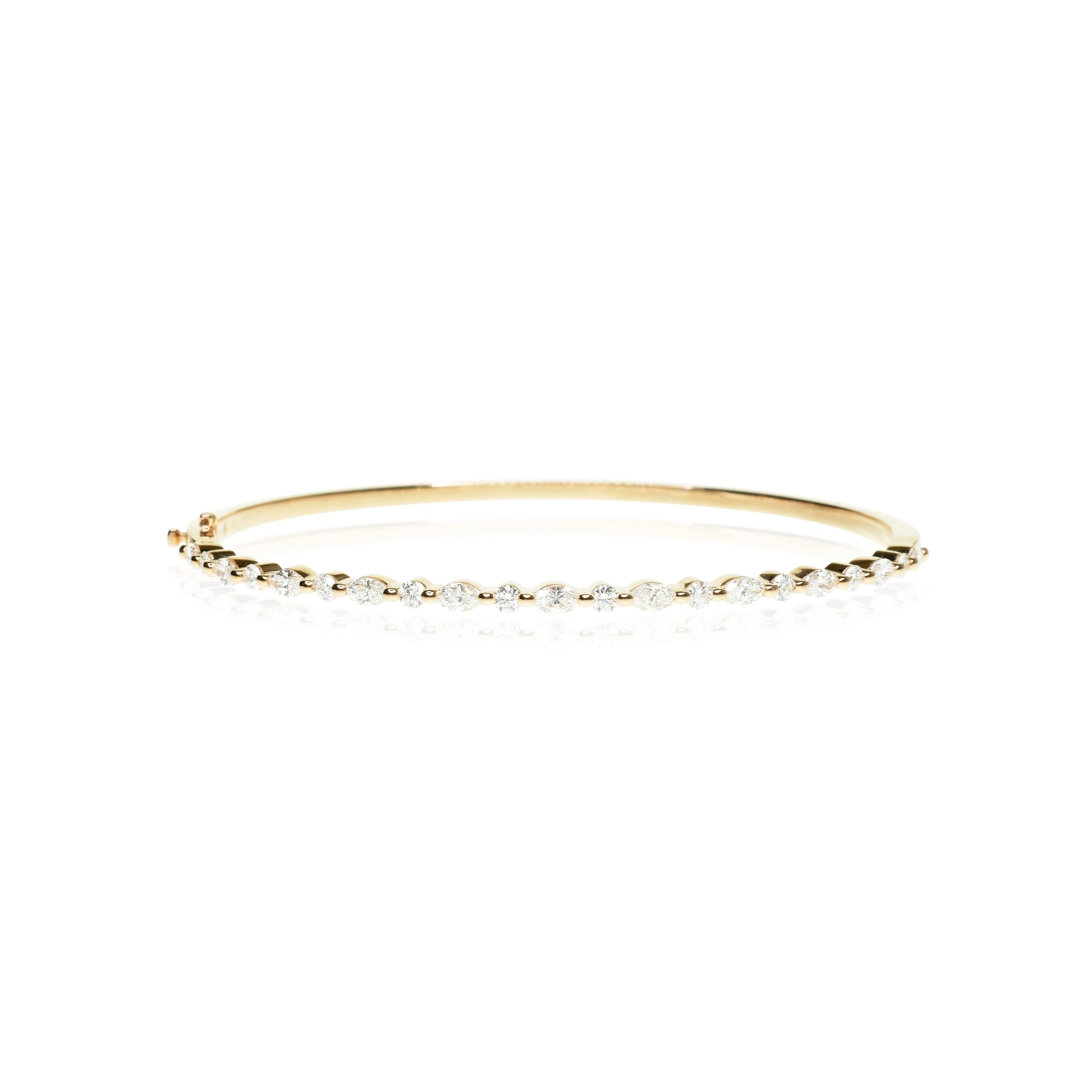 Marquise and Round Diamond Bangle